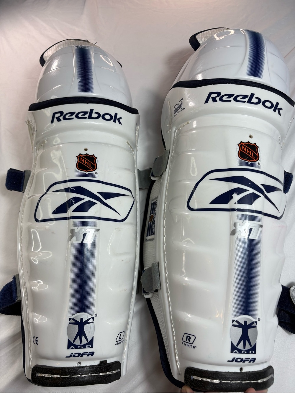VTG rare reebok jofa XT nhl series protective hockey shin guards 16 in. no liner